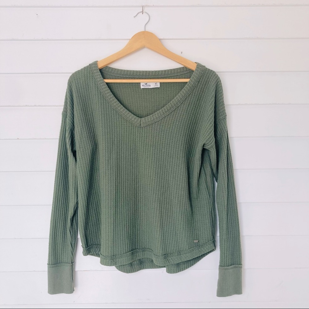 Waffle Knit Long Sleeved XS Womens Hollister Shirt
